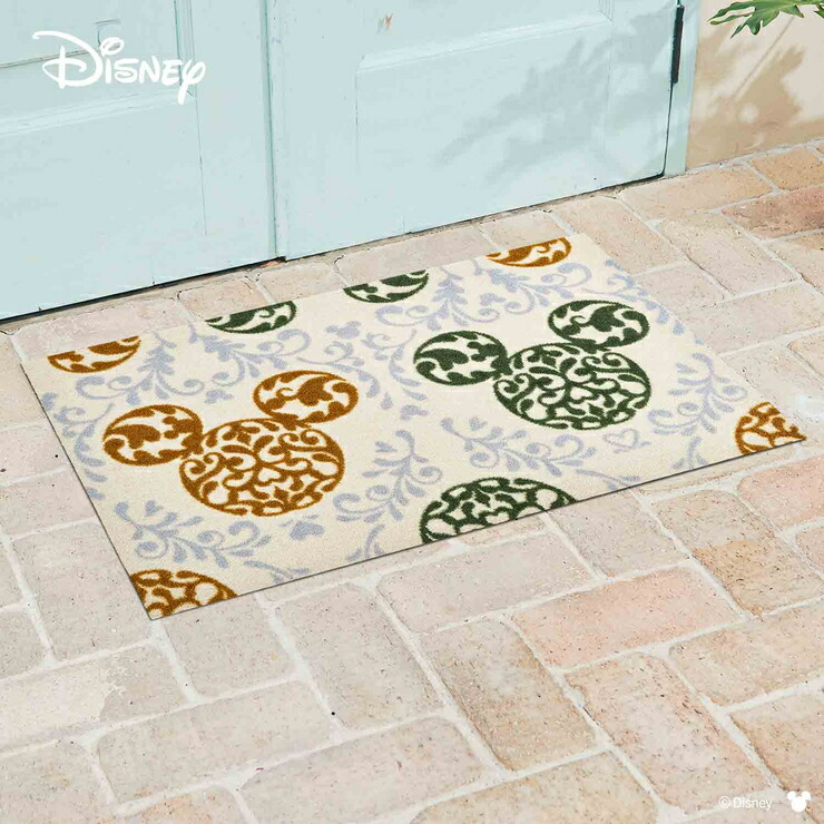 玄関マット ドアマット かわいい マット 屋内 屋外兼用 ラグマット マット 洗える ディズニー ディズニー 500円offクーポン配布中 玄関マット ラグ おしゃれ 屋内 屋外兼用 ミッキー ロココ調 75 1cm 室内 屋内 屋外 ドアマット Disney エントランス 洗える 洗濯機