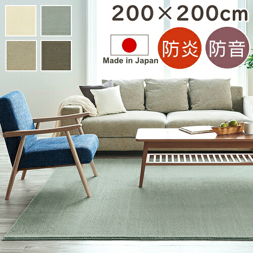 ラグ 厚手 防音 防炎 カーム 200&times;200cm 正方形 スミノエ 防ダニ ラグマット カーペット 高級 ナイロン S01 春夏秋冬用｜and luce interior
