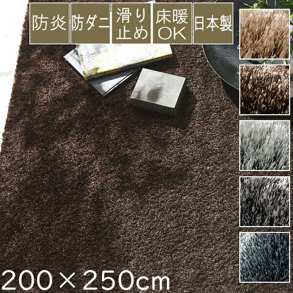 ラグ 厚手 ラグマット カーペット シャギーラグ ネオグラス 200×250cm 長方形 スミノエ オールシーズン対応 防ダニ アレルブロック 防炎 ホットカーペット対応 床暖房対応 ポリエステル S01 ラグマット 春夏秋冬用