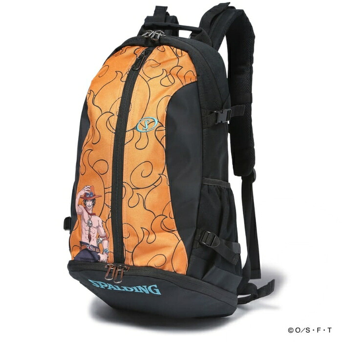 ＜制限事項引き換え証振りだし中 5/16 01:59まで お買い出しマラソン＞ SPALDING（スポルディング） 40-007PMM 籠球 うしろ側 ケイジャー ONE PIECE メラメラの実 オレンジ色 32L 25FW スポーツバッグ-スポーツ・アウトドア-スポーツウェア・アクセサリー