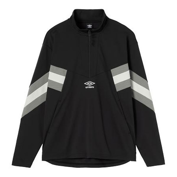 ＜限定クーポン発行中 4/10 01:59まで お買い物マラソン＞ ＜ネコポス発送 送料無料＞ UMBRO（アンブロ）　UF5FJG11M BK00　サッカー THE THIRD ウォームアップ ハーフジップトップ 25FW
