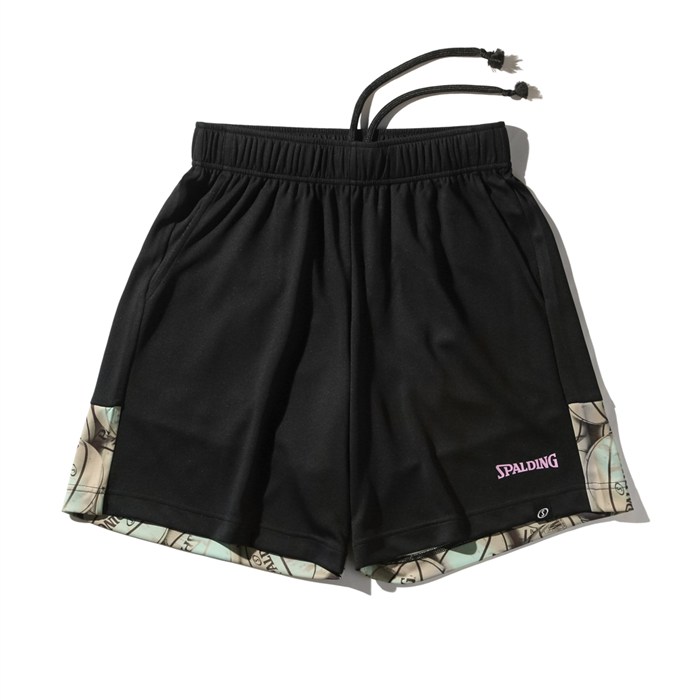 ＜限定クーポン発行中 4/10 01:59まで お買い物マラソン＞ ＜ネコポス発送 送料無料＞ SPALDING（スポルディング）　SMP25125　1000　バスケットボール　ボールプリント イン・ザ・ダーク プラクティスパンツ　25FW
