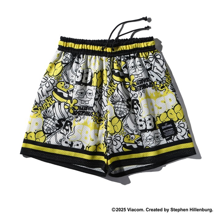＜限定クーポン発行中 4/10 01:59まで お買い物マラソン＞ ＜ネコポス発送 送料無料＞ SPALDING（スポルディング）　SMP25156S　7000　バスケットボール　スポンジ・ボブ グラフィティ ジャージーショーツ　25FW