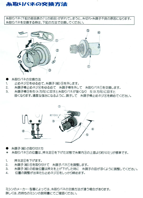 楽天市場 糸取りバネ 工業用ミシン用 メール便での発送ｏｋ 安藤ミシン商会