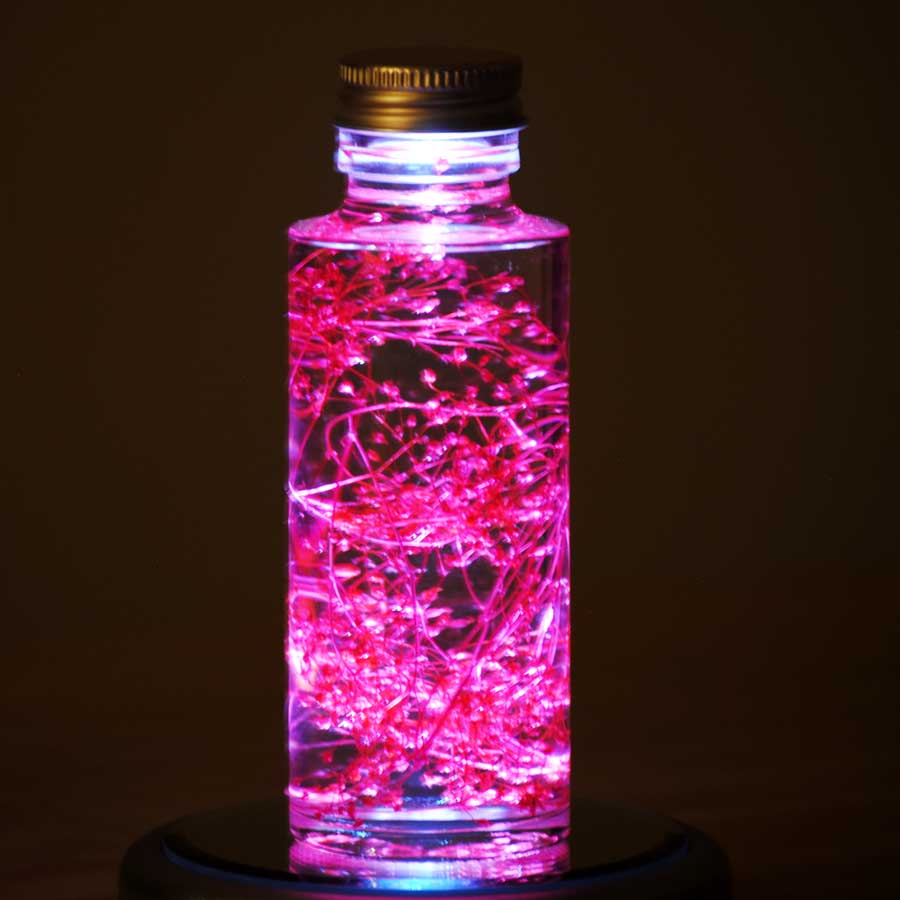 楽天市場 美しく輝かせるｌｅｄスタンド付 ハーバリウム かすみ草 レッド 安藤ミシン商会