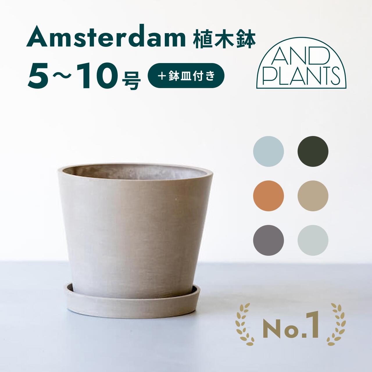 楽天市場】植木鉢 鉢 ecopots Amsterdam 6~10号 プラスチック + 天然石