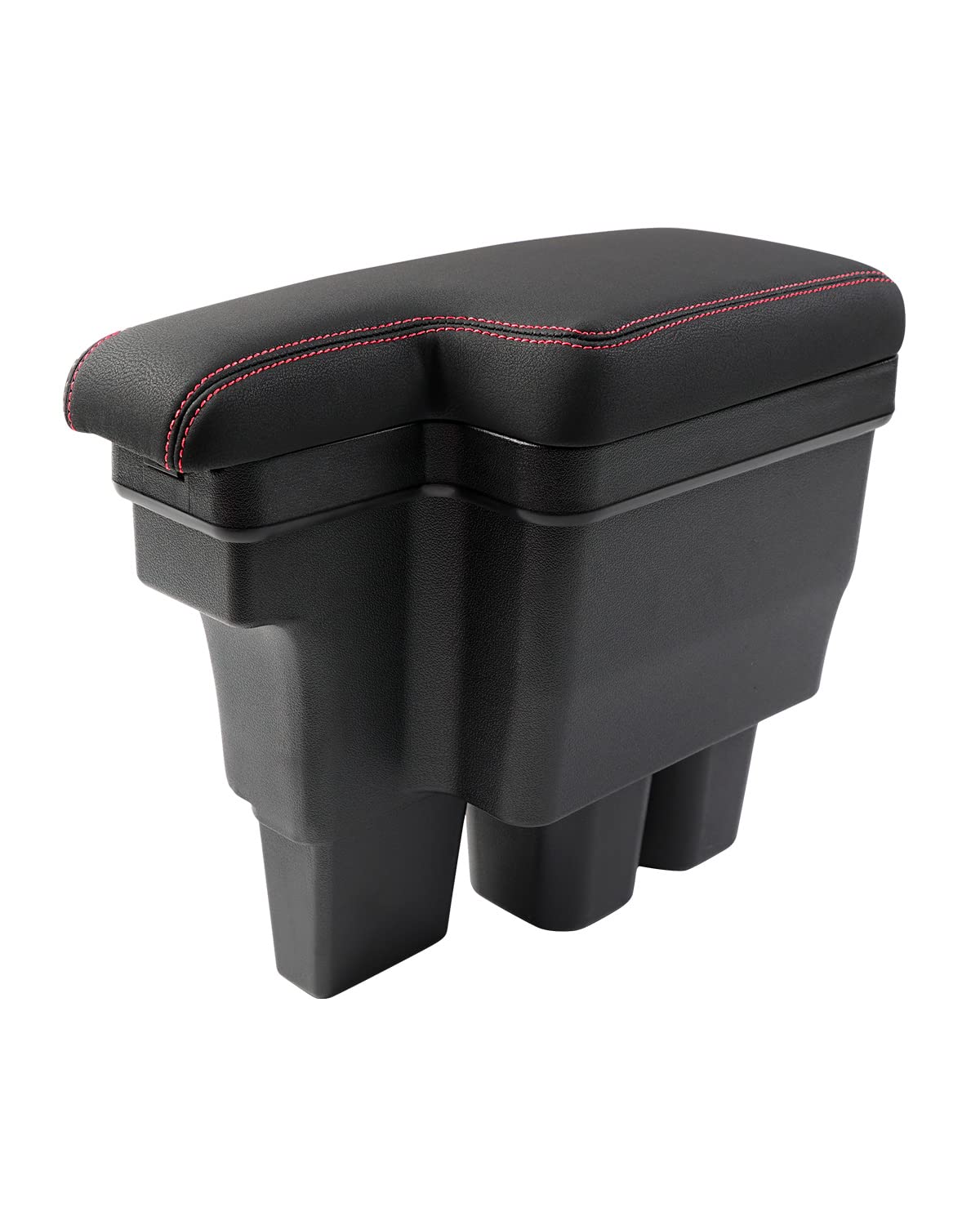スズキ 新型ジムニー JB64W JB74W に適合 H30.7-現行 車用アームレスト コンソールボックス 車内収納ボックス 車種用設計 小物入れ 肘掛け 肘置き 本革調 多機能 収納アクセサリー カー用品 装着簡単 落下防止 疲労を軽減 (新型JB64W/JB74W ブラック&レッ