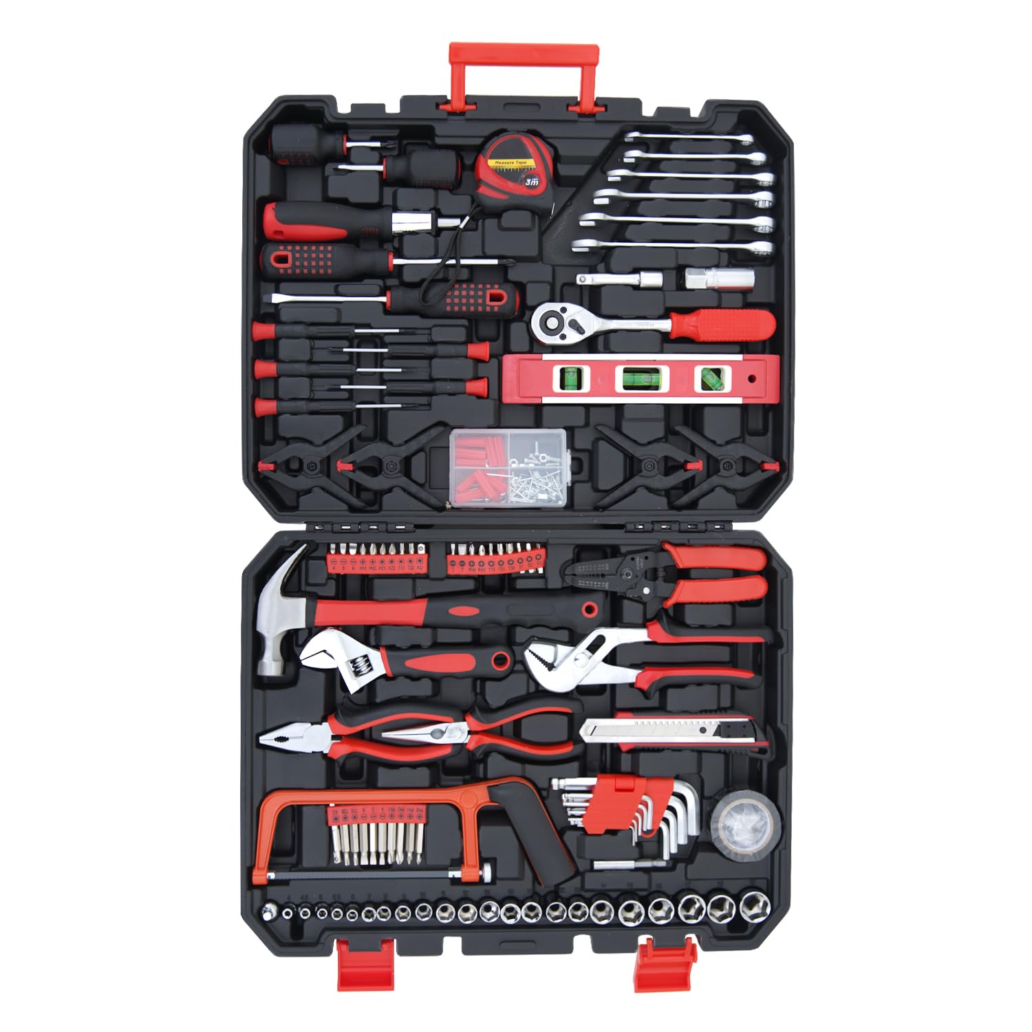 工具セット 237 点組 ホームツールセット 道具セット 作業工具 DIY 家具の組立 住まいのメンテンス用 便利 収納ケース付き 修理道具セット 初心者も向け 自動車バイク整備 レッド