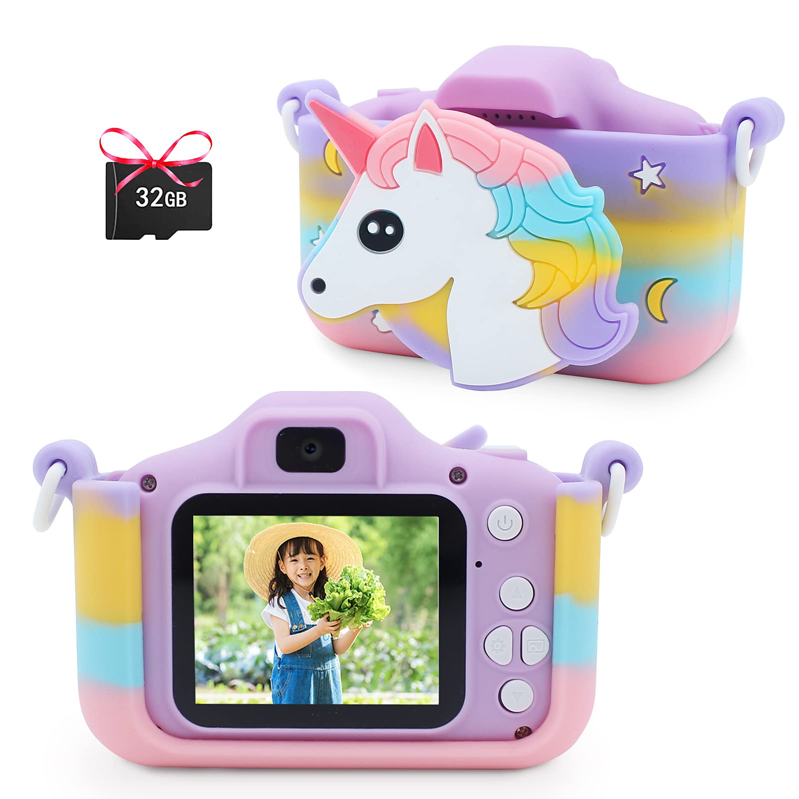 キッズカメラ 子供用トイカメラ 32G SDカード付 2.0インチIPS画面 子ども デジタルカメラ おもちゃ 子供の日 誕生日やクリスマスプレゼントに 39歳くらいのお子様に