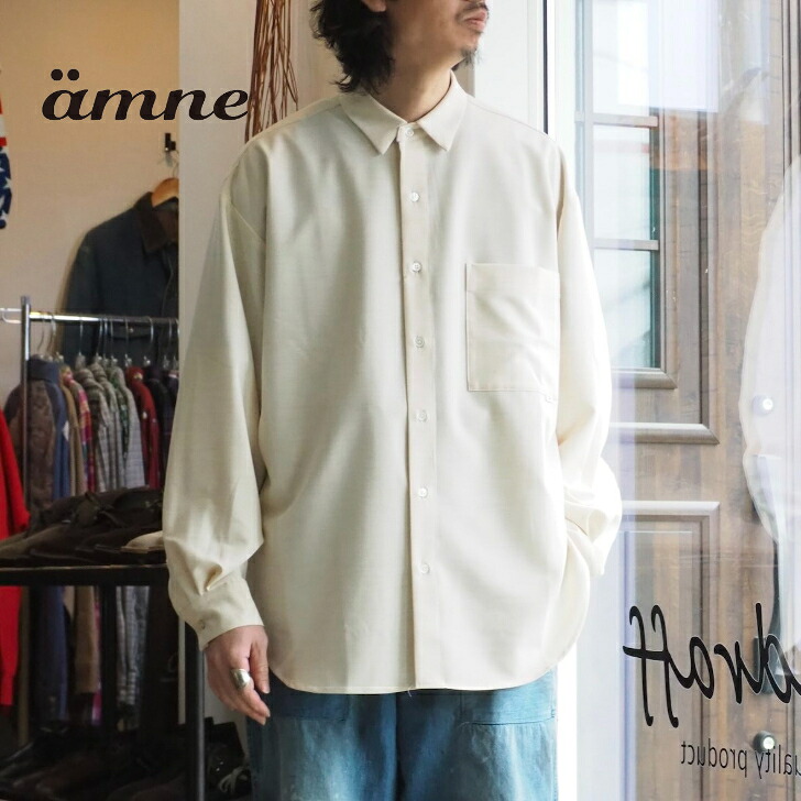 【混ぜ合わせる調の色合い輪っかが目を惹く古典派音楽プルオーバー】amne/TROPICAL classic shirts /プルオーバー/26SS【NATURAL】 メンズファッション-カジュアルシャツ-トップス