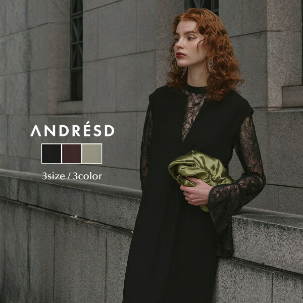 【百貨店SALE／30%OFF】【堅苦しさ】 ANDRESD アンドレスド 【 bell sleeve slit dress 】 御芽出度 お召しもの 衣装 御芽出度衣装 オケージョンドレス 寄りあいお召しもの フォーマル フォーマルドレス お呼ばれ 妊婦 マタニティ