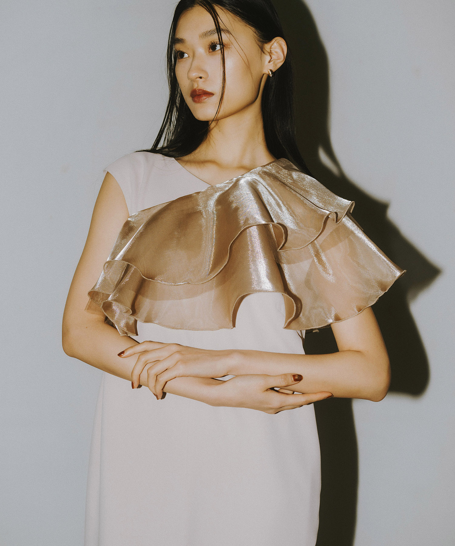 公式】 ANDRESD アンドレスド 【 glossy multi ruffle dress 】結婚式