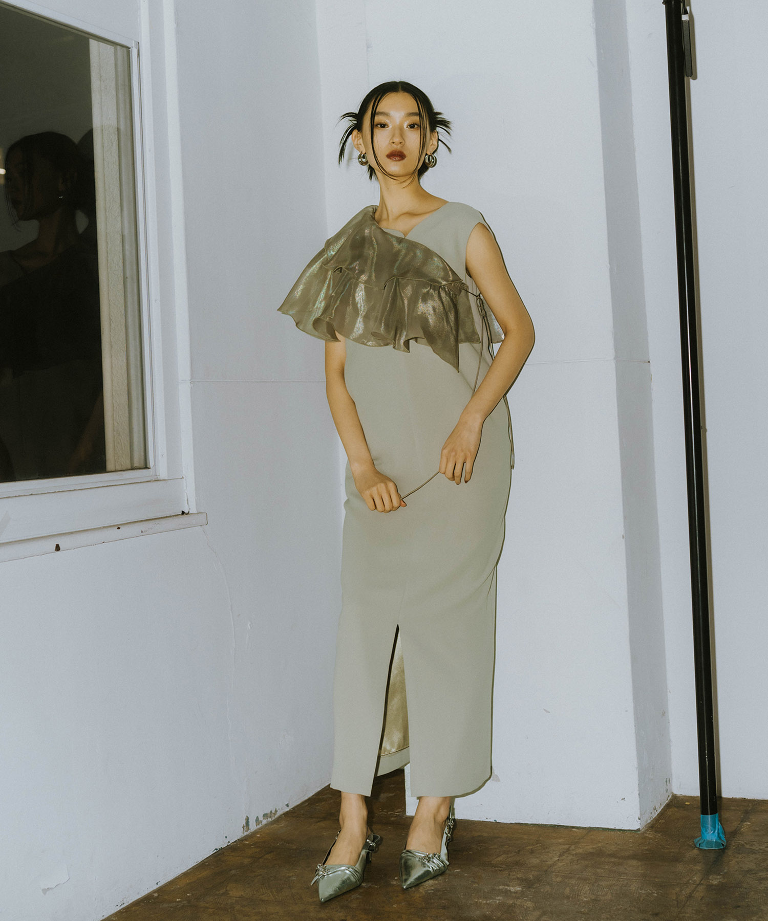 公式】 ANDRESD アンドレスド 【 glossy multi ruffle dress 】結婚式  