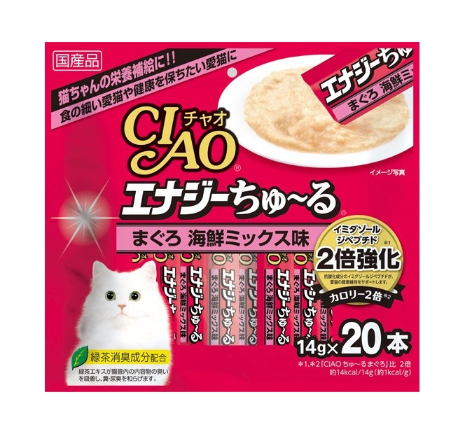 正規取扱店】 まぐろ エナジーちゅ?る CIAO （まとめ買い）いなばペットフード 海鮮ミックス味 ×4 猫用 SC-164 14g×20本入り -  キャットフード - smssvg.org