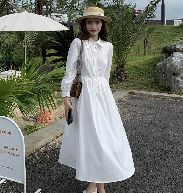 楽天市場】ワンピース 襟付き ロングシャツワンピ レディース 長袖 春