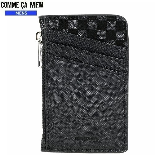 2310円 日本に SALE36%OFF COMME CA MEN コムサメン 本革 エンボスレザー コンパクト カード コインケース 黒 22 8 3 180822