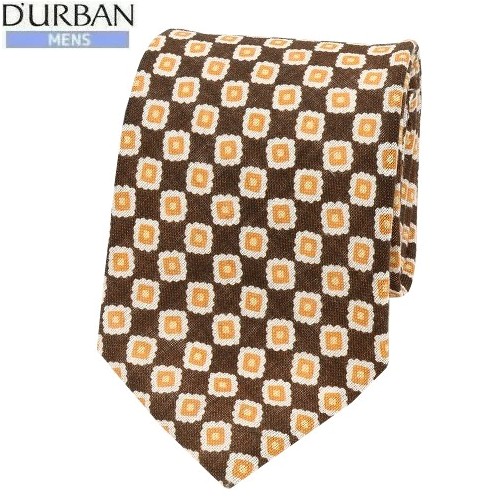 SALE56%OFF D'URBAN ダーバン 日本製 市松模様 リネン ネクタイ 就活 ギフト プレゼント ブランド おしゃれ 橙×茶 22/9/1 010922【ネコポスで送料無料】 5,929円