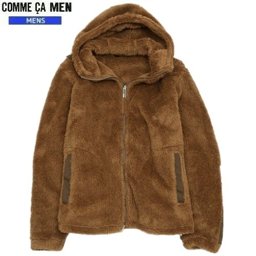SALE63%OFF COMME CA MEN コムサメン TEXBRID スエード風ジャージー パイルフリースジップアップパーカ キャメル 22/9/4 220922 23.10sage