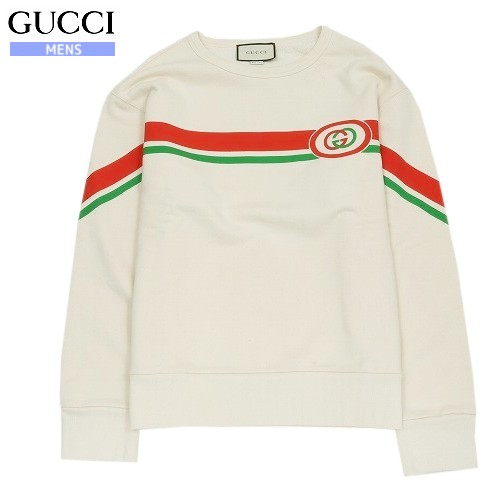【難あり未使用品】【GUCCI】グッチ イタリア製 インターロッキングG クルーネック スウェット 白『21/5/3』130521 23.10sage