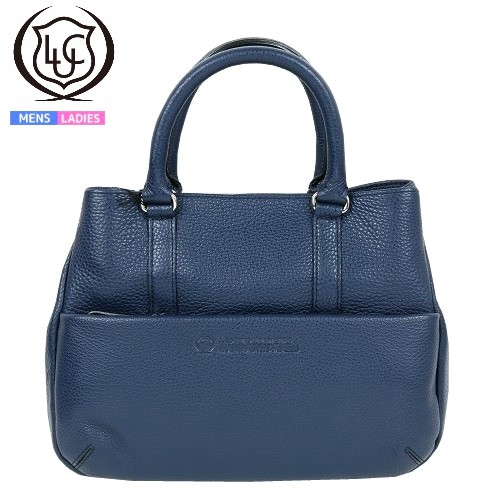 SALE52%OFF【LUC】ラック 本革「マストロット社」シュリンクエンボスレザー トートバッグ 紺『22/6/1』020622 23.10sage