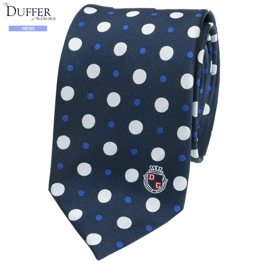 ダファー ネクタイ The DUFFER of ST.GEORGE 28%OFF メンズ ギフト プレゼント ダブルドット クレリック シルク 紺 24/12/4 271224【ネコポスで送料無料】
