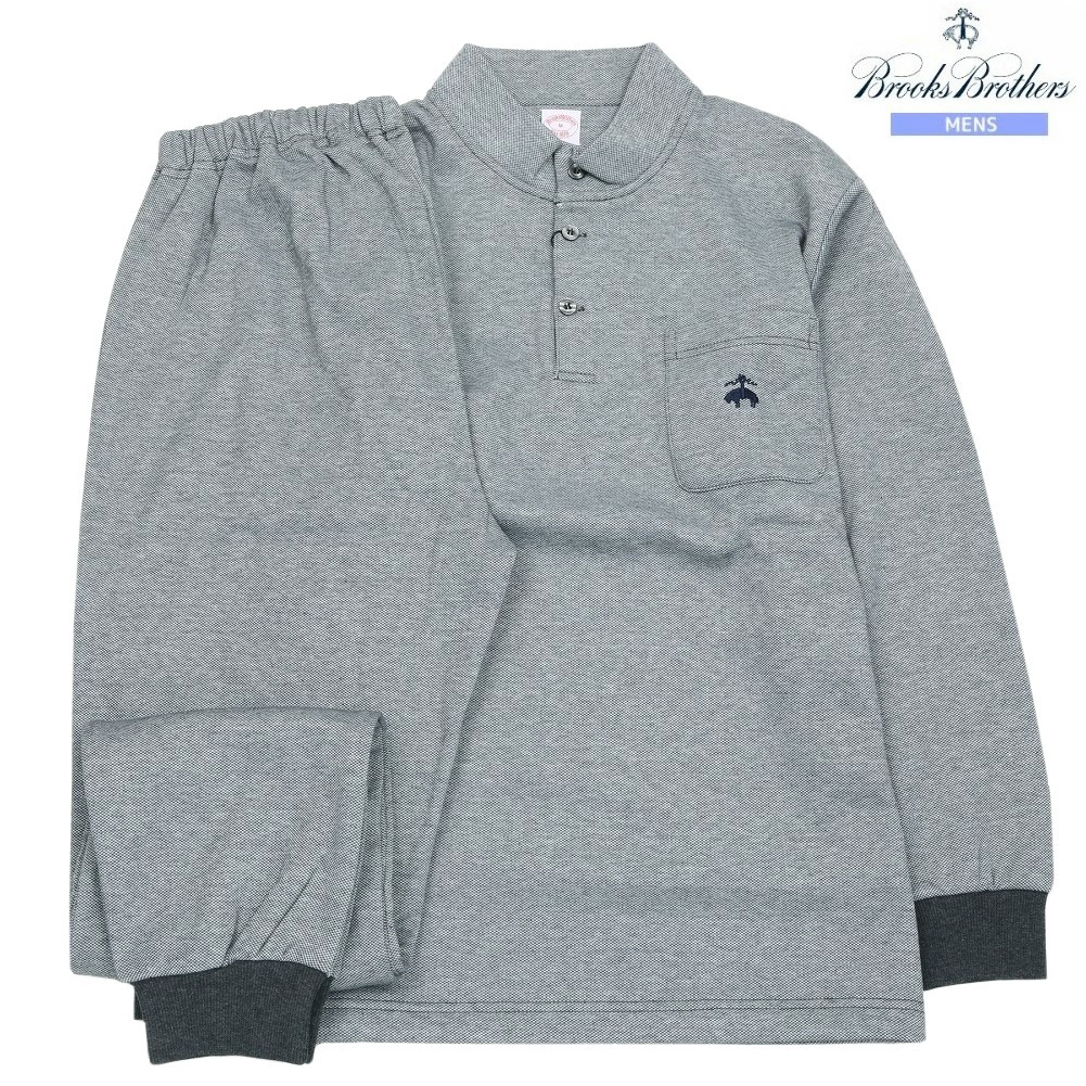 ブルックスブラザーズ パジャマ Brooks Brothers 31%OFF メンズ ブランド ギフト プレゼント 秋冬 裏ベロア バーズアイ ハイネック 紳士 長袖 長ズボン グレー 25/1/4 230125｜ａｎｅｗ