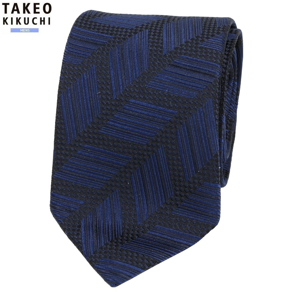 タケオキクチ ネクタイ TAKEO KIKUCHI 26%OFF メンズ ブランド ギフト プレゼント 日本製 ハンドメイド 【THE FLAGSHIP】 ランダム綾紋様 シルク 紺 25/2/5 270225