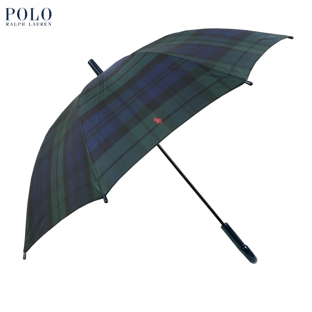 新古品 ポロ・ラルフローレン お子さん用 こうもり傘 POLO RALPH LAUREN キッズ ブランド名 差し上げ物 差し上げ物 ブラックウォッチ 長傘 緑×紺 25/4/1 030425 キッズ・ベビー・マタニティ-ファッション雑貨・小物
