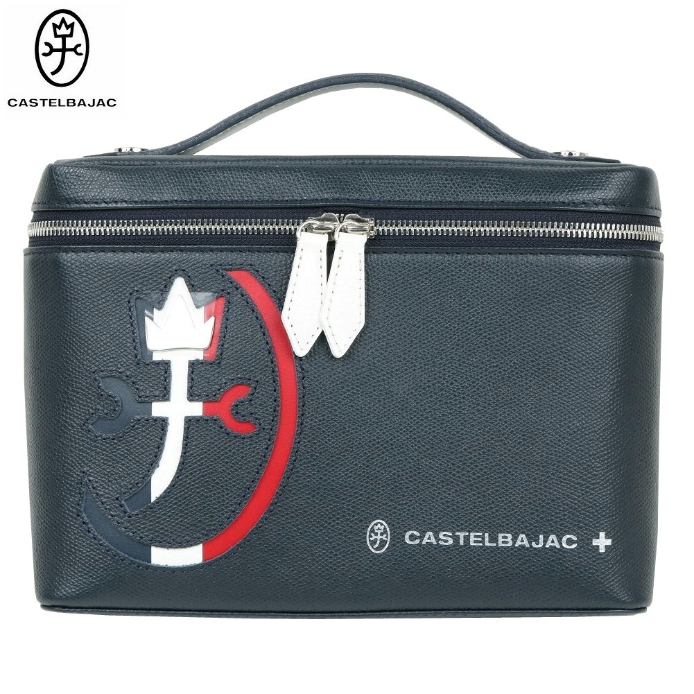 訳あり商品 カステルバジャック バニティバッグ CASTELBAJAC メンズ ブランド 日本製 本革 カルネ レザー 紺 25/4/2 100425｜ａｎｅｗ
