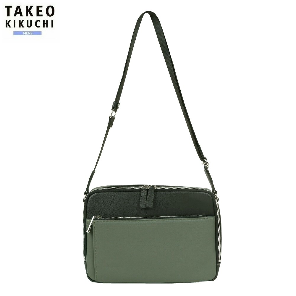 タケオキクチ ショルダーバッグ TAKEO KIKUCHI 35%OFF メンズ ブランド 撥水 テフロン加工 ライニング B5 カーキ 25/4/2 100425｜ａｎｅｗ