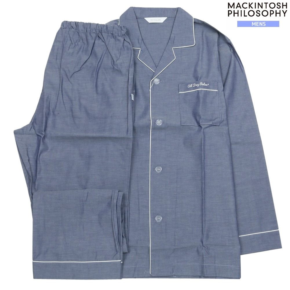 マッキントッシュ パジャマ MACKINTOSH PHILOSOPHY 31%OFF メンズ ブランド ギフト プレゼント 日本製 パイピング 前開き 紳士 長袖 長ズボン 紺 2504BE｜ａｎｅｗ