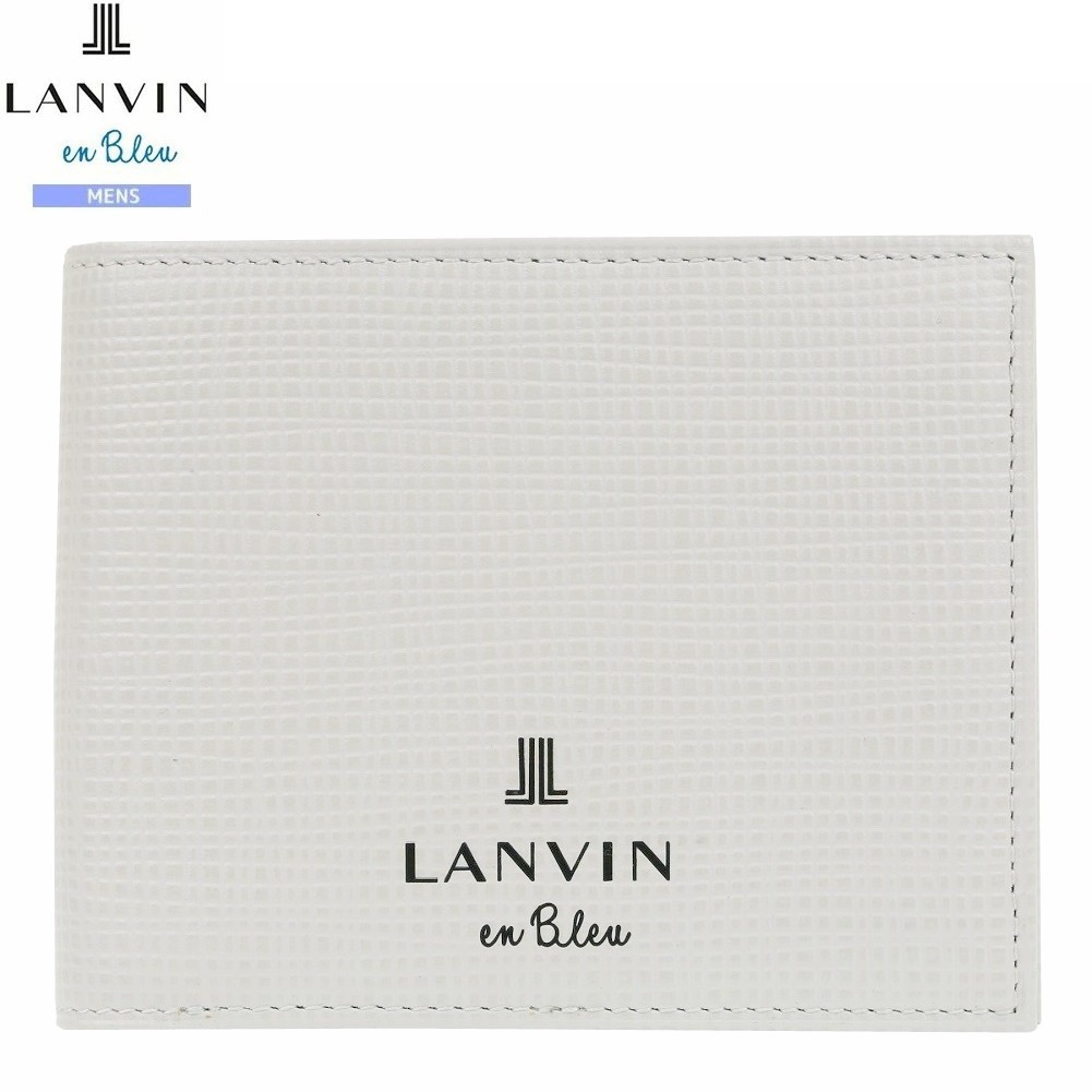 サンプル品 ランバンオンブルー 二つ折り財布 LANVIN en Bleu メンズ ブランド 本革 ゼブダ レザー 白 2205BE