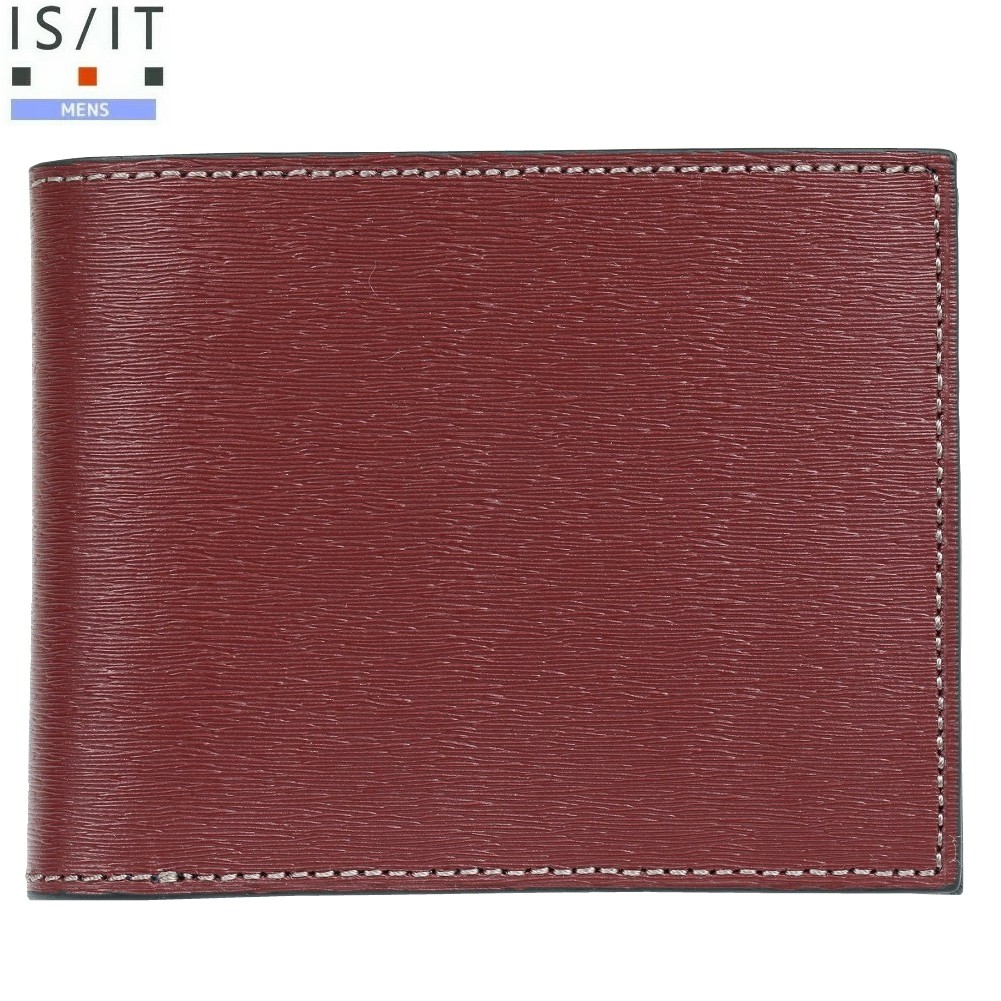 イズイット 二つ折り財布 IS/IT 33%OFF メンズ ブランド ギフト プレゼント 本革 ペッパー レザー ワイン 0409BE【ネコポスで送料無料】