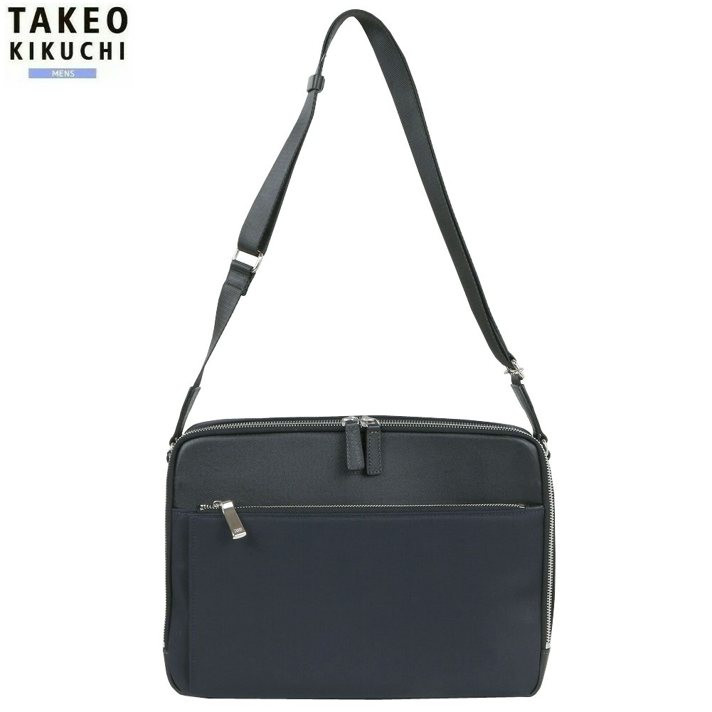 タケオキクチ ショルダーバッグ TAKEO KIKUCHI 31%OFF メンズ ブランド 撥水 テフロン加工 ライニング A4 紺 1109BE|anew