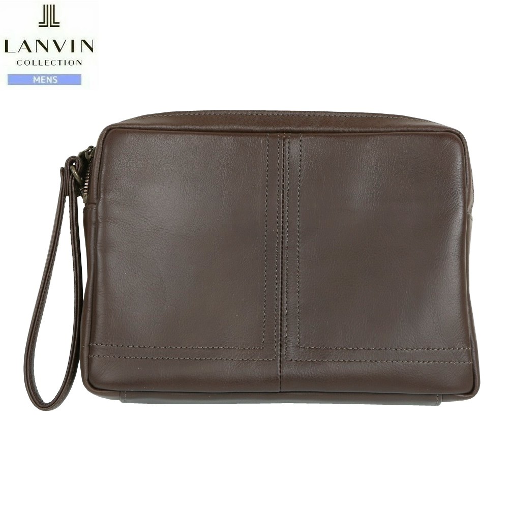 ランバン セカンドバッグ LANVIN COLLECTION 37%OFF メンズ ブランド ギフト プレゼント 日本製 本革 サントル レザー 撥水 軽量 チョコ 0210BE｜ａｎｅｗ