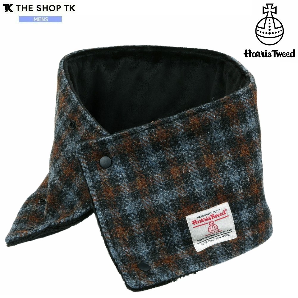 ザ・ショップ・ティーケー ネックウォーマー THE SHOP TK 15%OFF メンズ ブランド HARRIS TWEED／ハリスツイード ショートボア チェック 0611BE【ネコポスで送料無料】