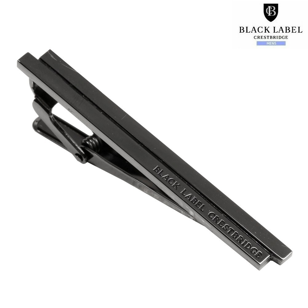訳あり商品 ブラックレーベル クレストブリッジ ネクタイピン BLACK LABEL CRESTBRIDGE メンズ ブランド 日本製 パラレル タイバー 黒銀 0611BE