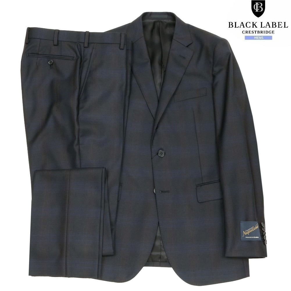 ブラックレーベル スーツ BLACK LABEL CRESTBRIDGE 35%OFF メンズ ブランド 日本製 MIYUKI ナポレナ シャドースチュアートチェック 2B シングル 紺×茶 0412BE