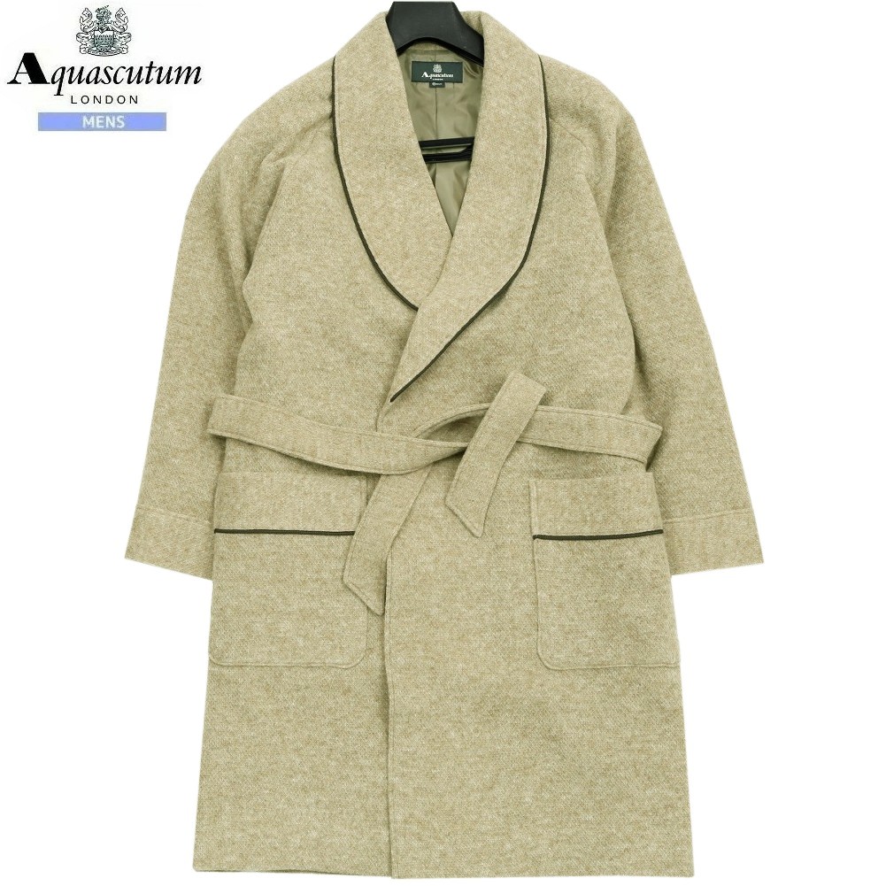 アクアスキュータム 化粧着 Aquascutum 59%OFF メンズ ブランド名 秋冬 日本製 ウールダブルニット杢 無地 真っただ中化粧着 ベージュ 2901BF