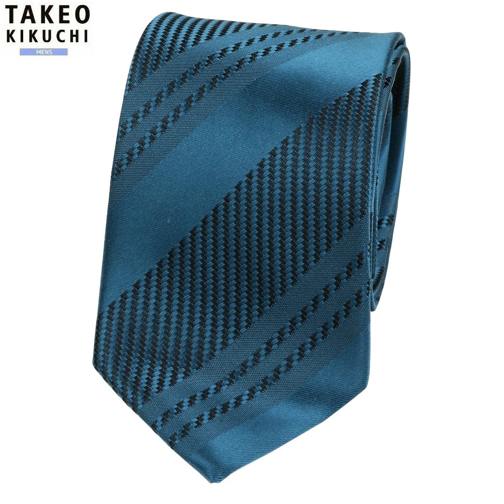 タケオキクチ ネクタイ TAKEO KIKUCHI 30%OFF メンズ ブランド ギフト プレゼント 日本製 ハンドメイド 京都丹後 京都ヤスラ シルク 青緑 2702BF|anew