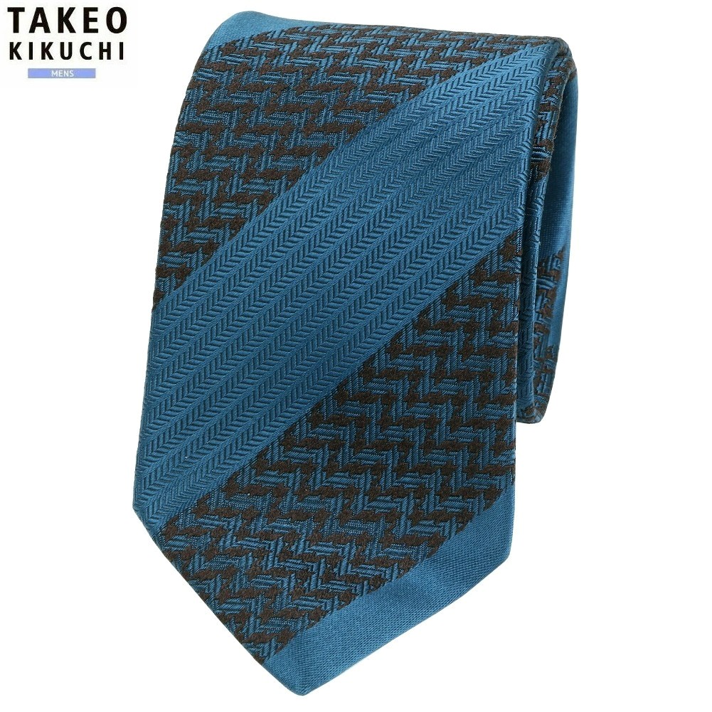 タケオキクチ ネクタイ TAKEO KIKUCHI 30%OFF メンズ ブランド ギフト プレゼント 日本製 ハンドメイド エリシルク シャドーストライプ 青緑 2702BF 8,547円