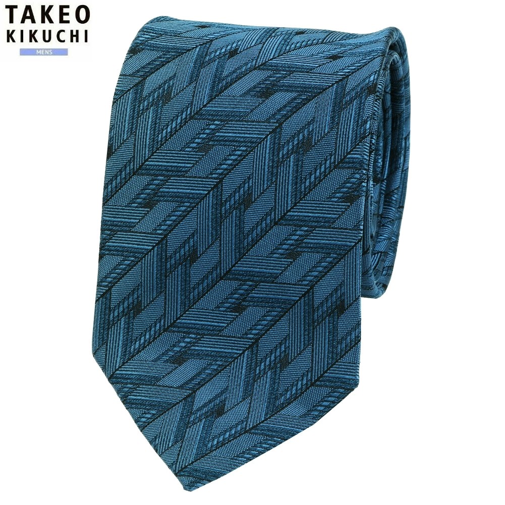 タケオキクチ ネクタイ TAKEO KIKUCHI 28%OFF メンズ ブランド ギフト プレゼント 日本製 ハンドメイド サテンストライプ フィラメントシルク 青緑 2702BF