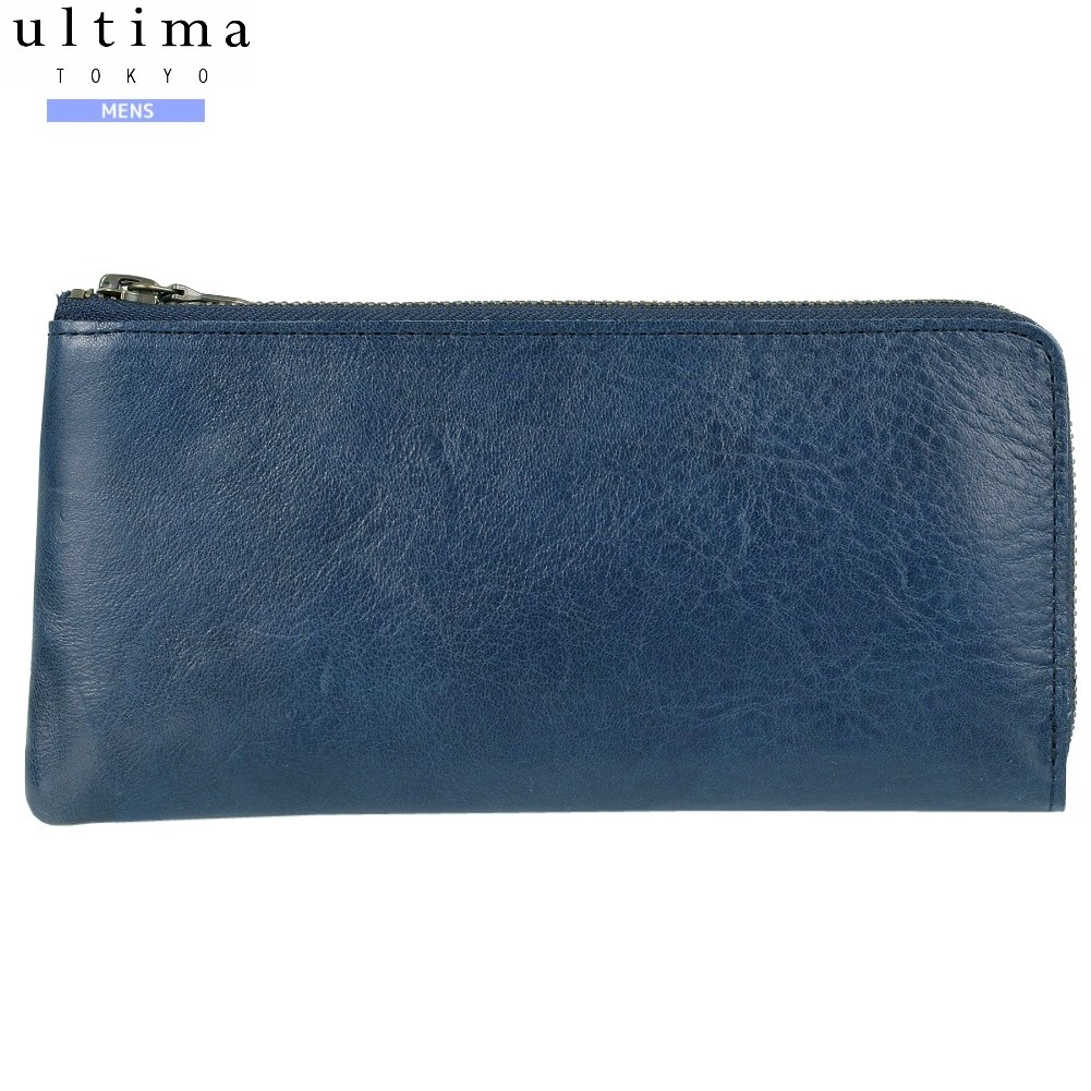 ウルティマ トーキョー 長財布 ultima TOKYO 46%OFF メンズ ブランド ギフト プレゼント 日本製 本革 ベジタブルタンニン鞣し レザー L字ファスナー 紺 1903BE