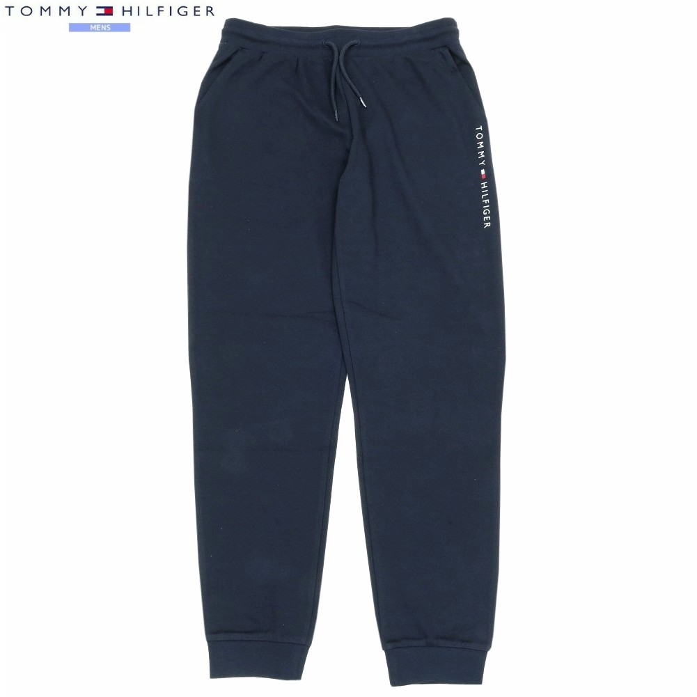 新古品 トミーヒルフィガー ルームウェアパンツ TOMMY HILFIGER 45%OFF メンズ ブランド ロゴプリント スウェットパンツ 紺 2703BE
