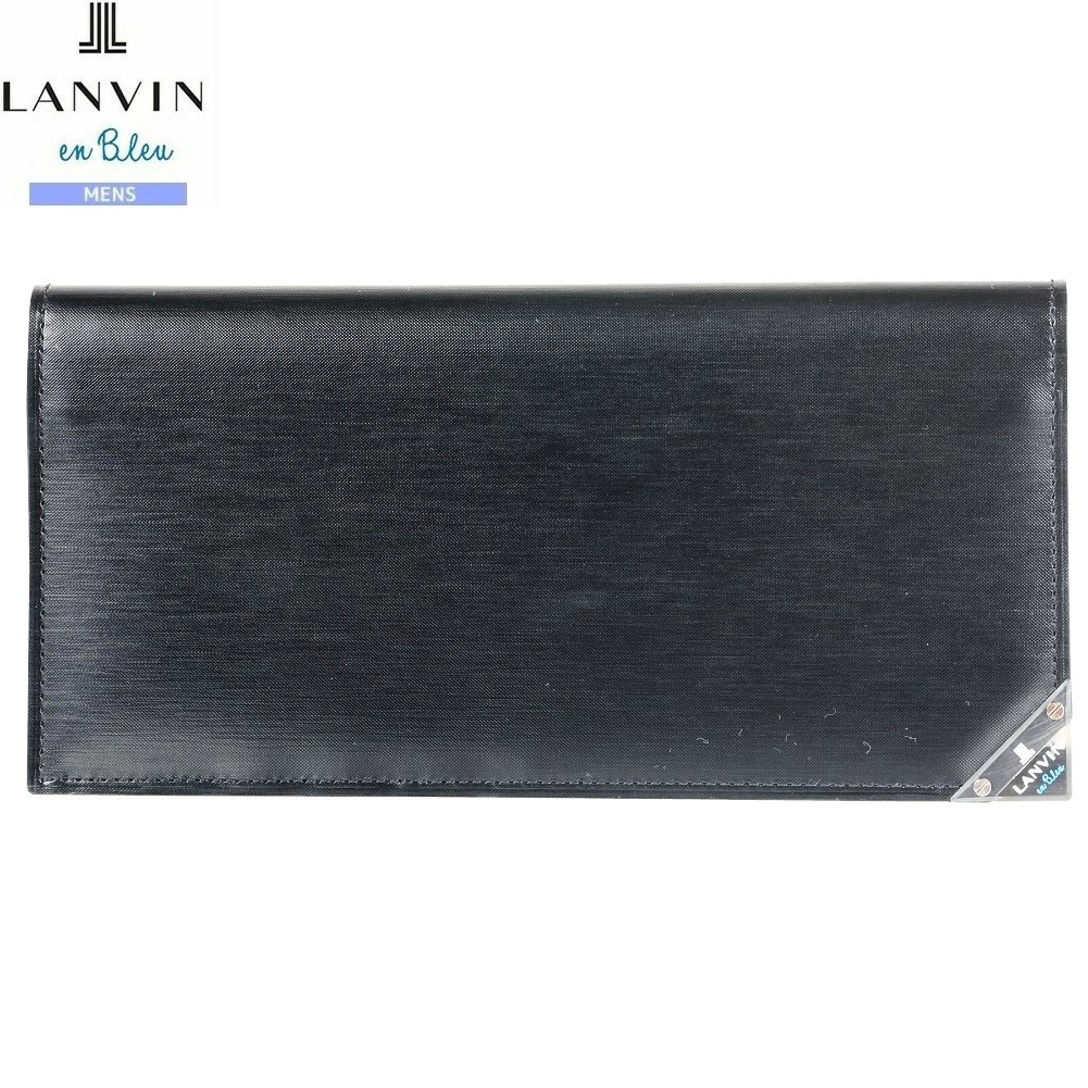 標本品 ランバンオンブルー 長紙入れ LANVIN en Bleu メンズ ブランド名 本革 バイ色つや なめし革 黒 1604BF