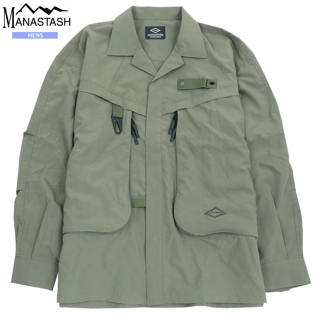 マナスタッシュ シャツジャケット MANASTASH 51%OFF メンズ ブランド EXTRA MILE INFINITY SHIRTS カーキ 0105BF|anew