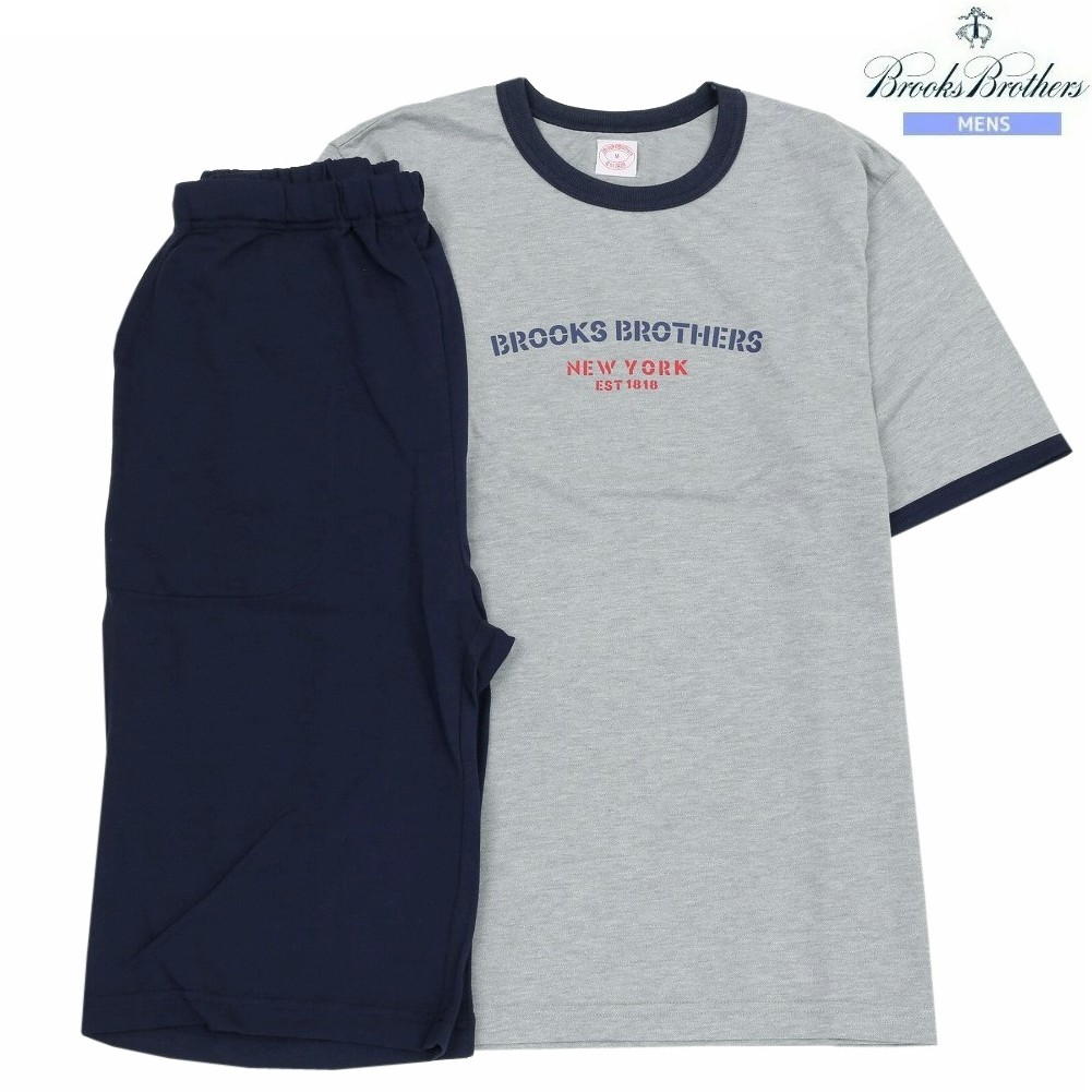 ブルックスブラザーズ パジャマ Brooks Brothers 23%OFF メンズ ブランド名 差し上げ物 差し上げ物 夏にオススメ DRY-X バーズアイ 労働者の一団のど首 成人男性 半袖 5分丈ズボン 薄墨色 1505BF