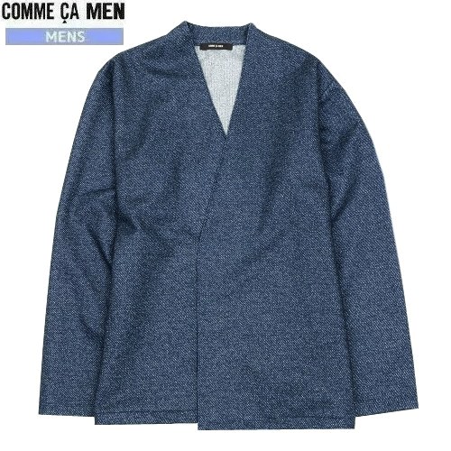 コムサメン はっぴカーディガン COMME CA MEN 66%OFF メンズ ブランド 防寒 日本製【Down Fabric】デニムプリント 紺 23/11/3 161123