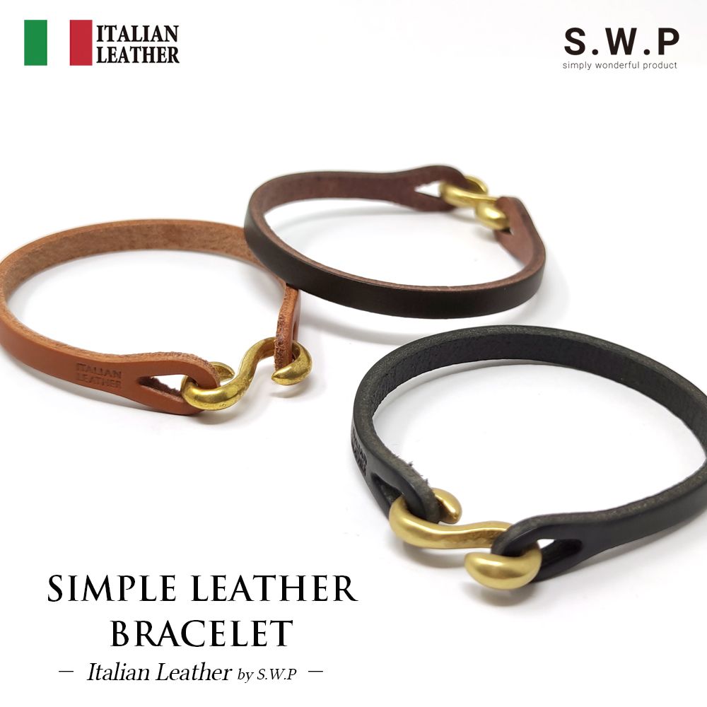 楽天市場 ブレスレット メンズ イタリアンレザー ブレスレット ｓ字型 フック バングル 牛革 真鍮 シンプル メンズ アクセサリー Bril 003 Springs スプリングス
