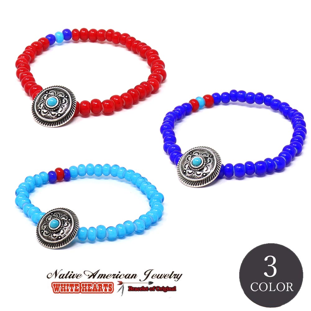 楽天市場】ブレスレット メンズ 6mm ホワイトハーツ ビーズ